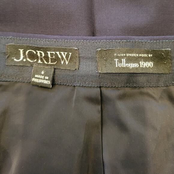 J. Crew No. 2 Pencil® Skirt In Italian Stretch Wool Navy Office Business 6 - Picture 3 of 4